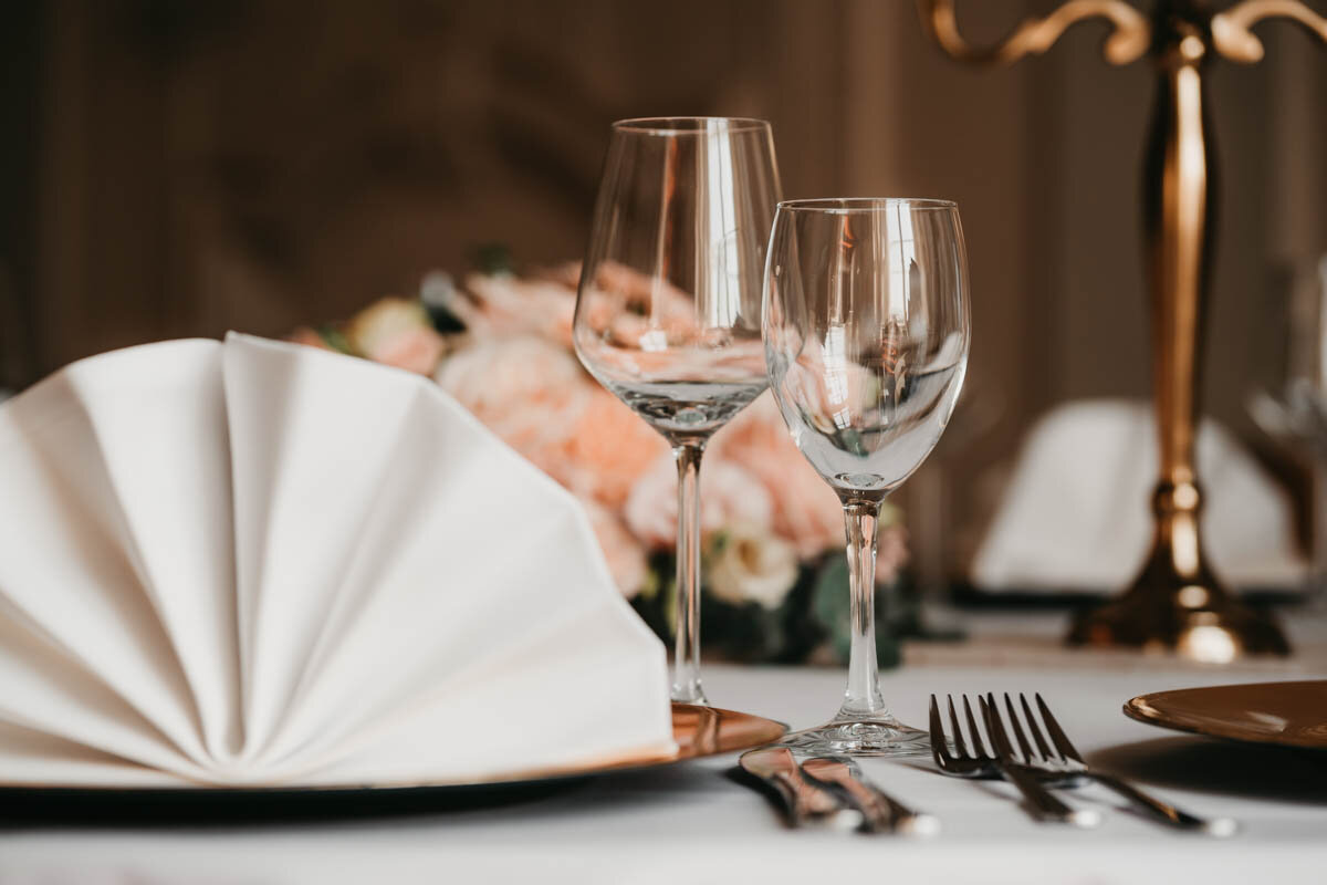 Tischdekoration am Hochzeitsabend